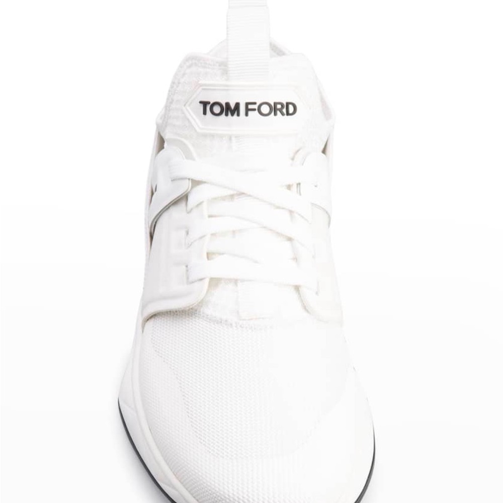 Tom Ford White & Khaki Jago Sneakers - Size 39.5EU (box included) - Picture 3 of 13